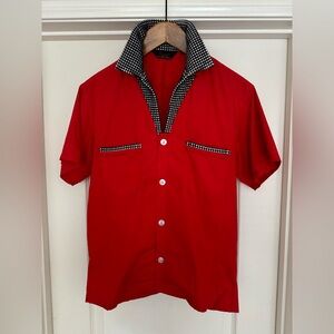 VTG 50s Style 706 Union Japanese Repro Rockabilly VLV 1950s Waffle Collar Shirt